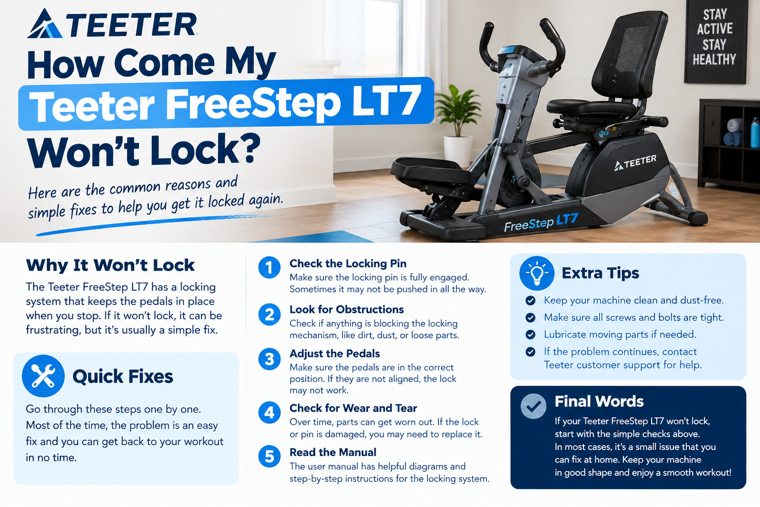 How Come My Teeter FreeStep LT7 Won’t Lock