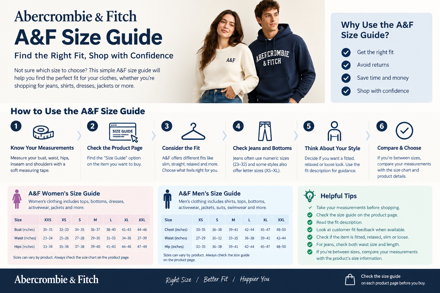 A&F Size Guide: How to Find the Right Fit